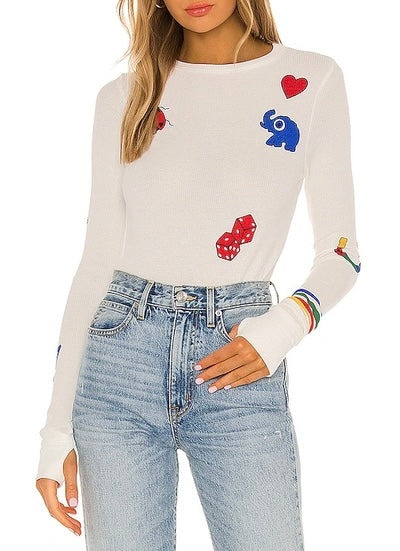 Lauren Moshi Icon Waffle Long Sleeve