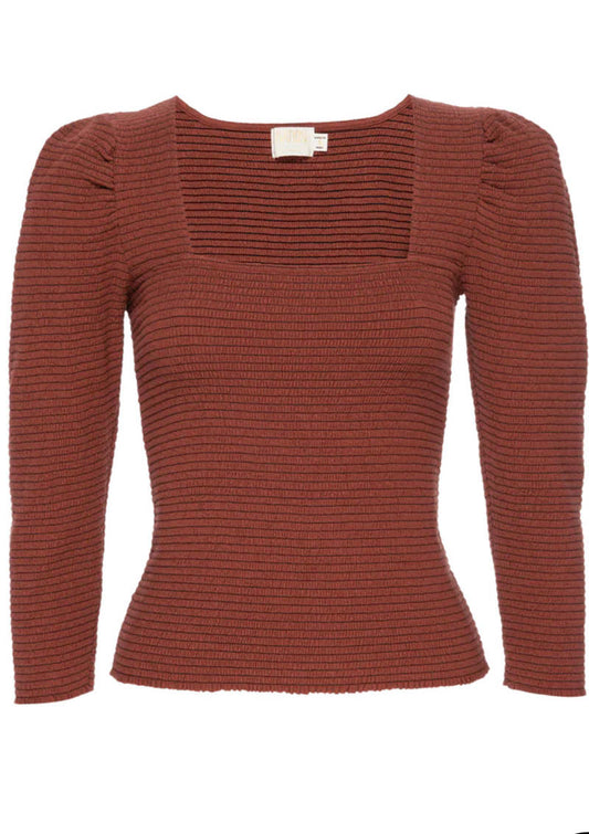 NATION LTD Alexandra smocked long sleeve