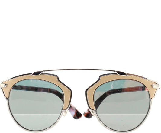 Christian Dior - 
So Real Aviator Sunglasses Tortoise Acetate and Metal with Leather