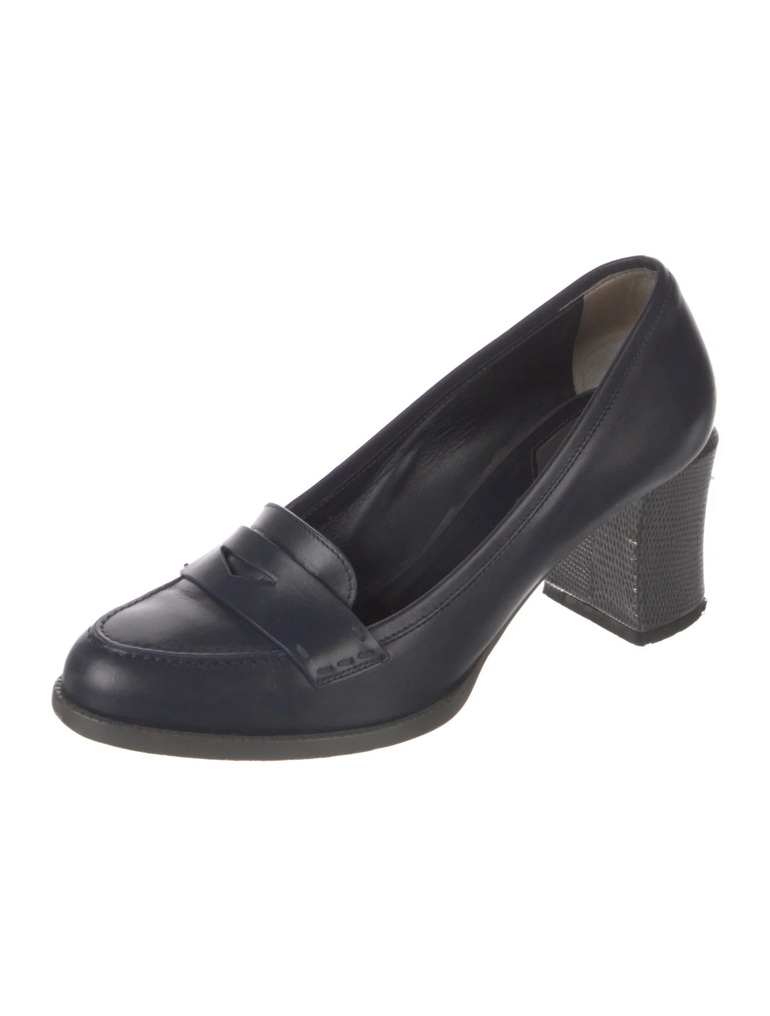 FENDI blue leather pumps