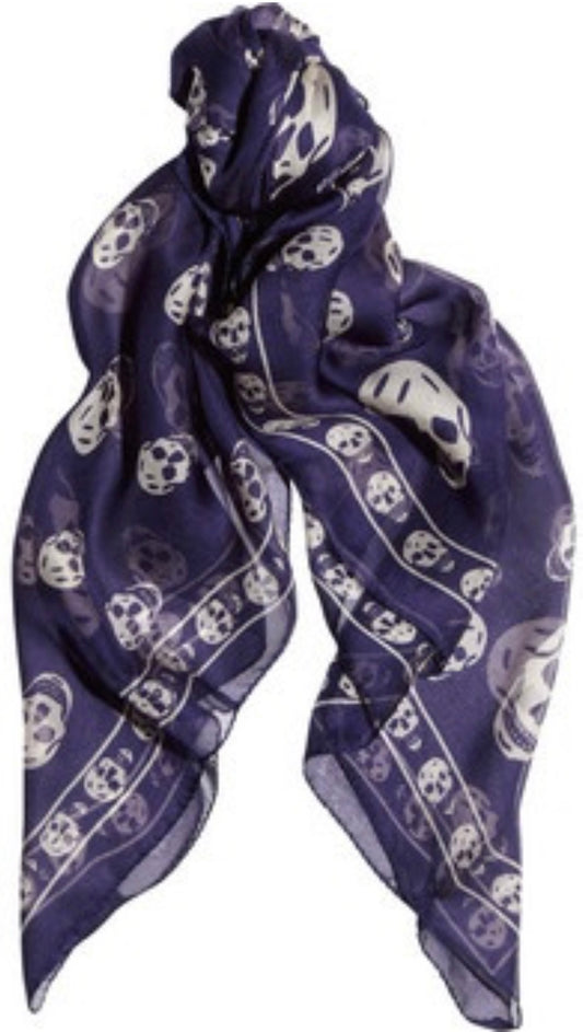 Pre Loved Alexander McQueen - 100% silk skull scarf