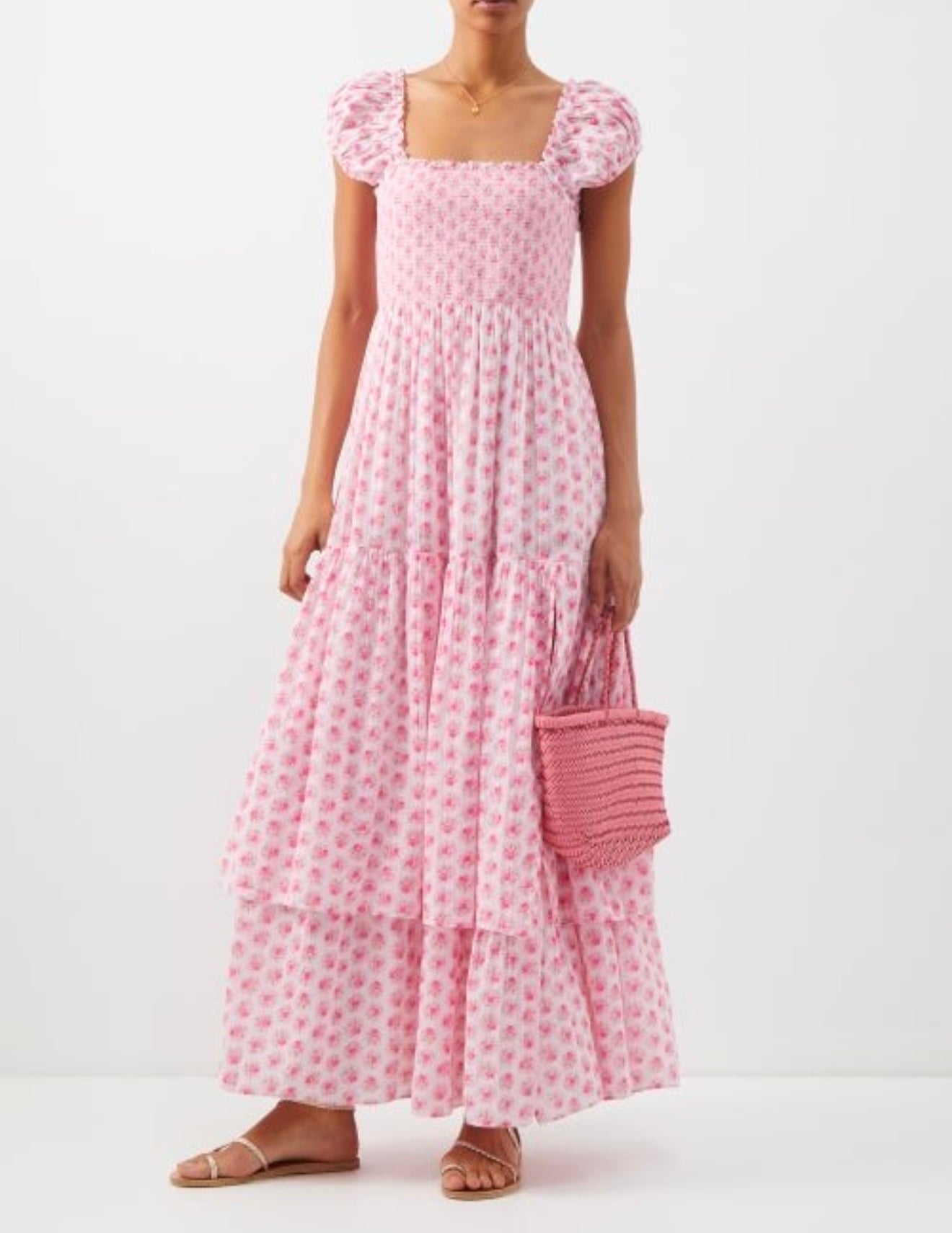 LoveShackFancy - Anzie Floral Cotton-lawn Maxi Dress - Pink Print