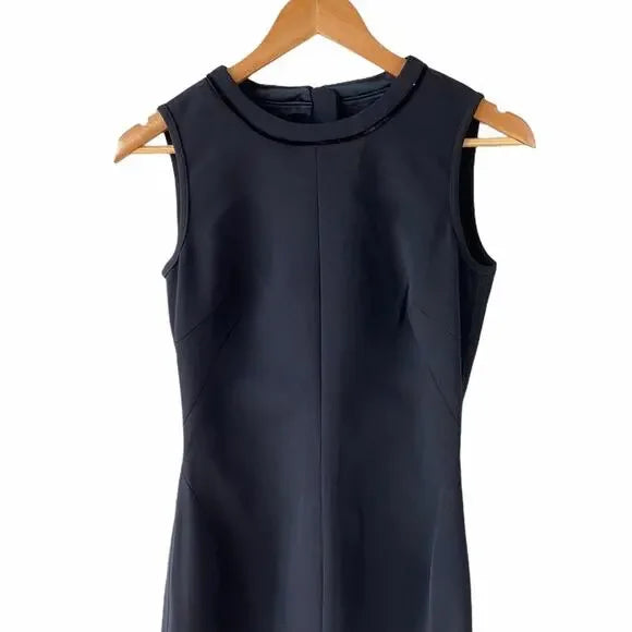 DOLCE & GABBANA black sleeveless dress with zipper and velvet neck trim