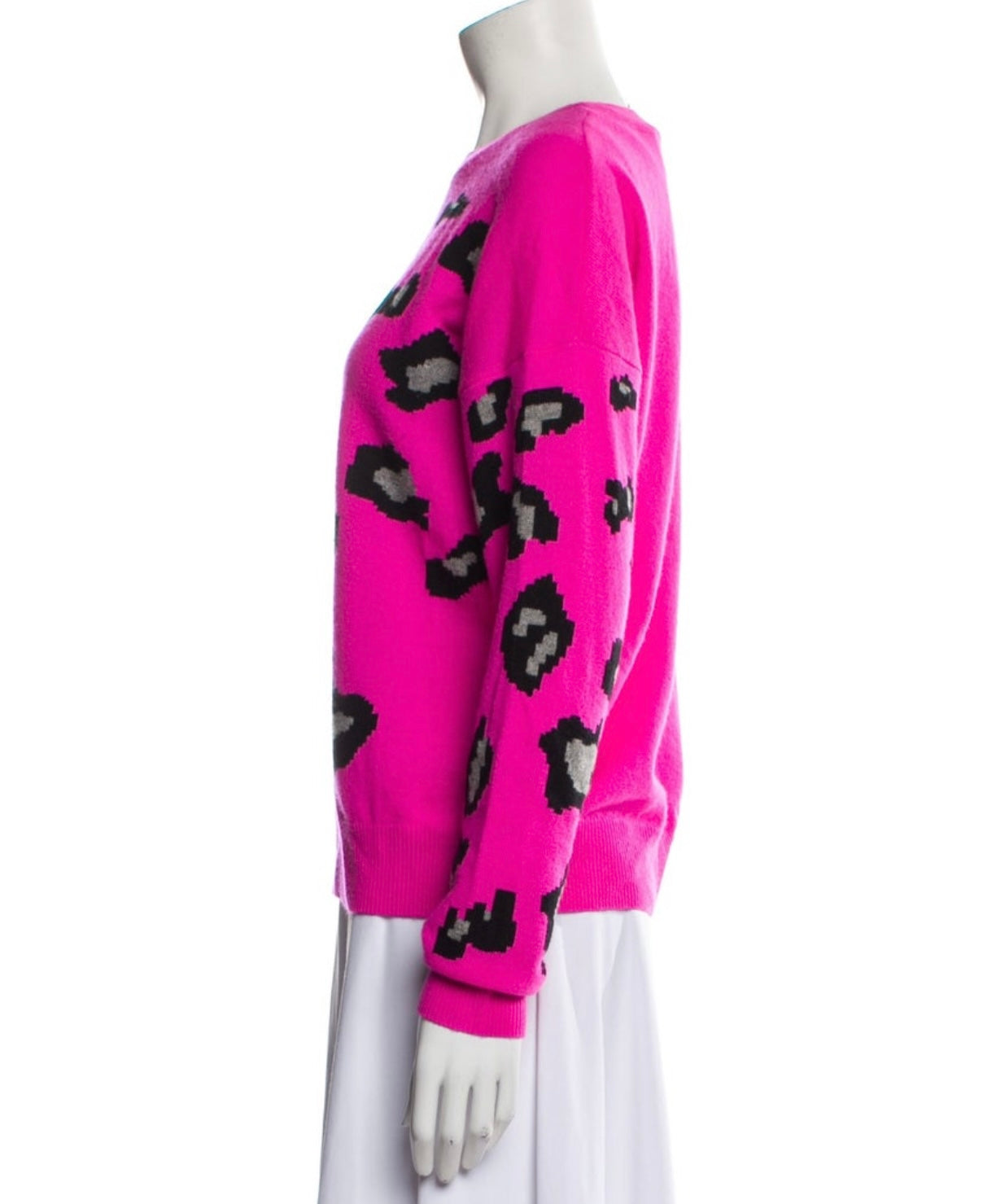 Autumn Cashmere - Pink Animal Print Cashmere Sweater