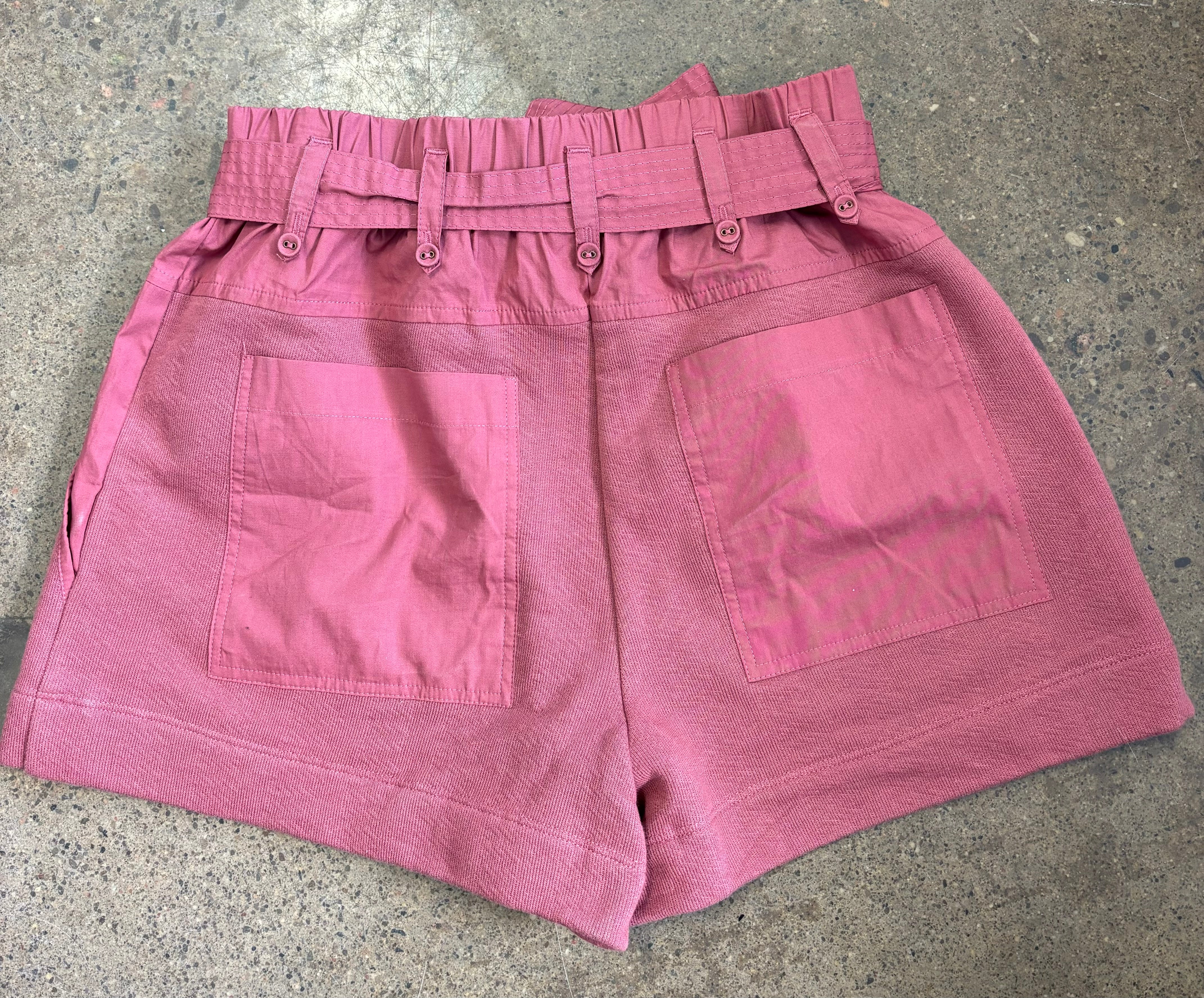 ULLA JOHNSON rose pink shorts with buttoms and tie belt
