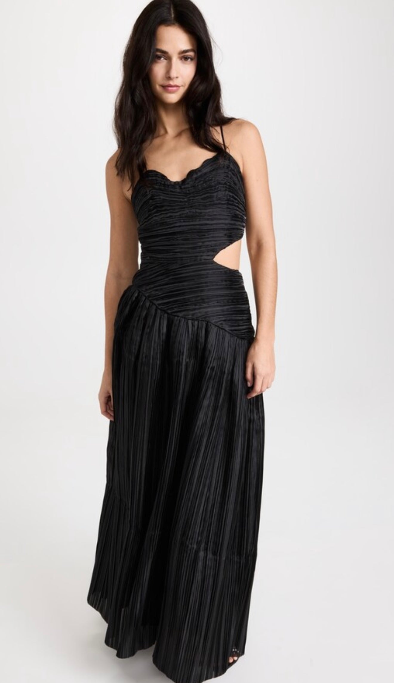 AJE black wave maxi dress with cutout