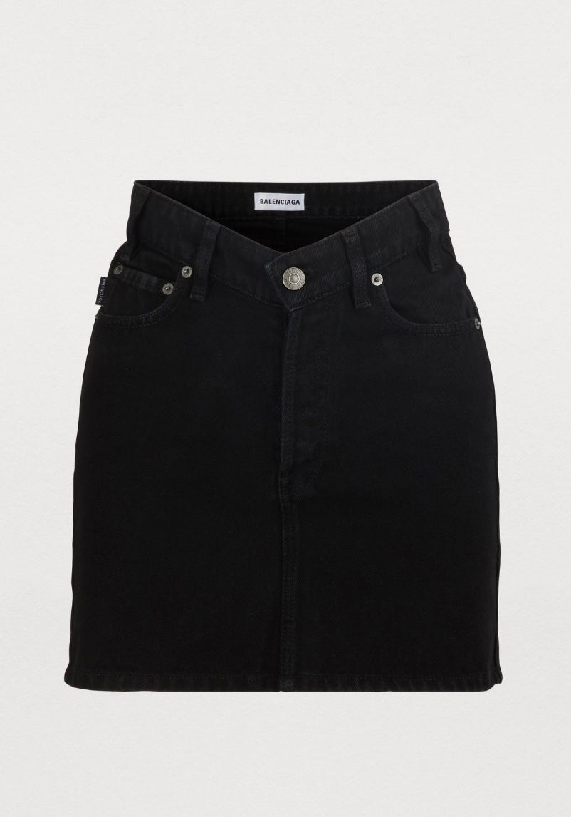 BALENCIAGA v waist denim skirt