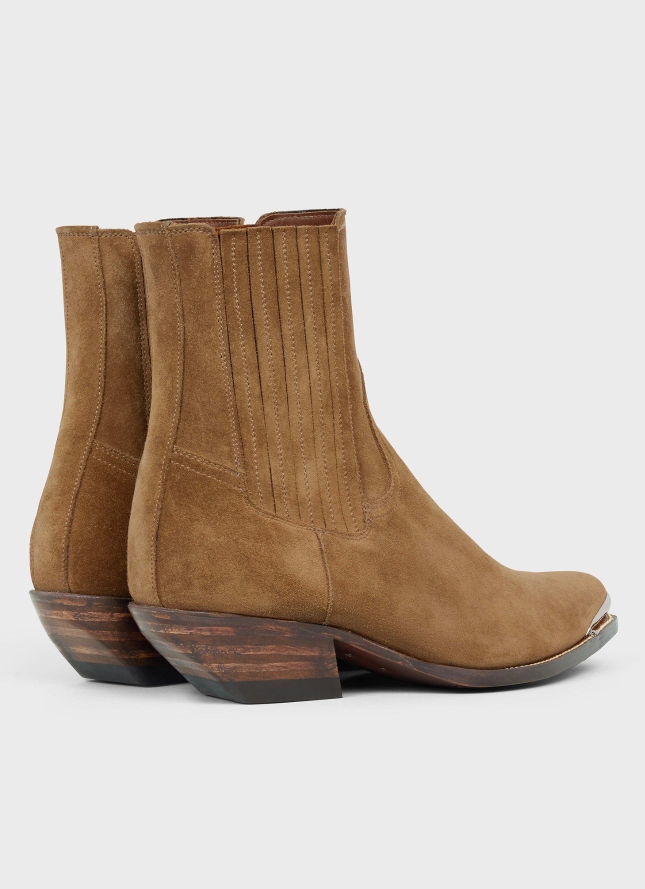 CELINE - CRUISER BOOTS CHELSEA BOOT WITH METAL TOE IN SUEDE CALFSKIN