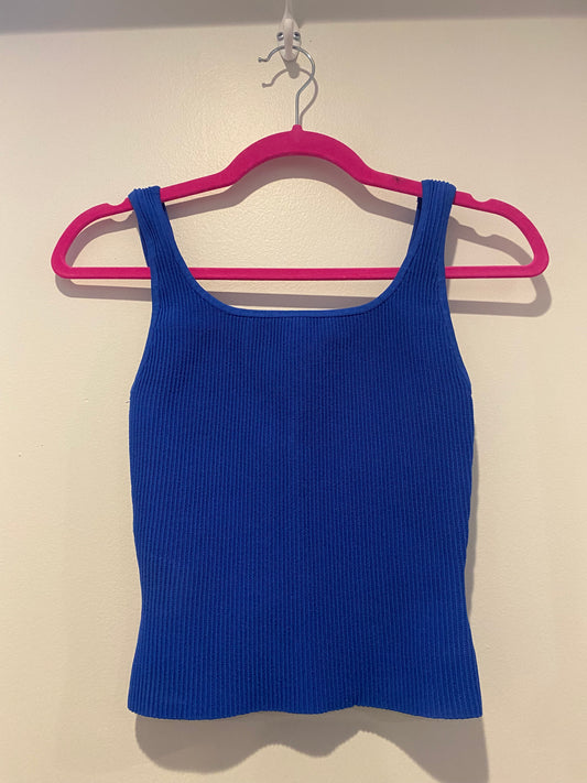 Babaton Sculpt Knit Blue Tank