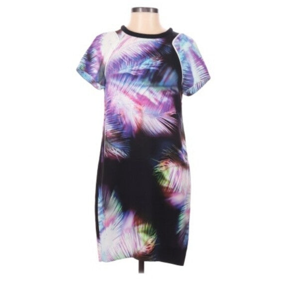 SANDRO short purple feathered dress