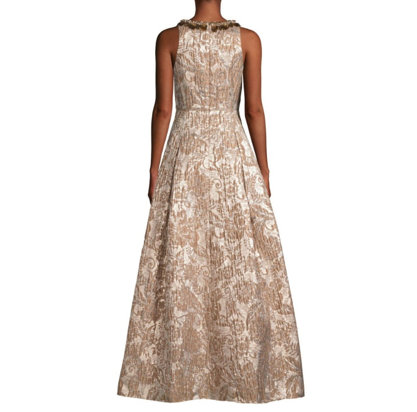 Aidan Mattox Gold Brocade Gown