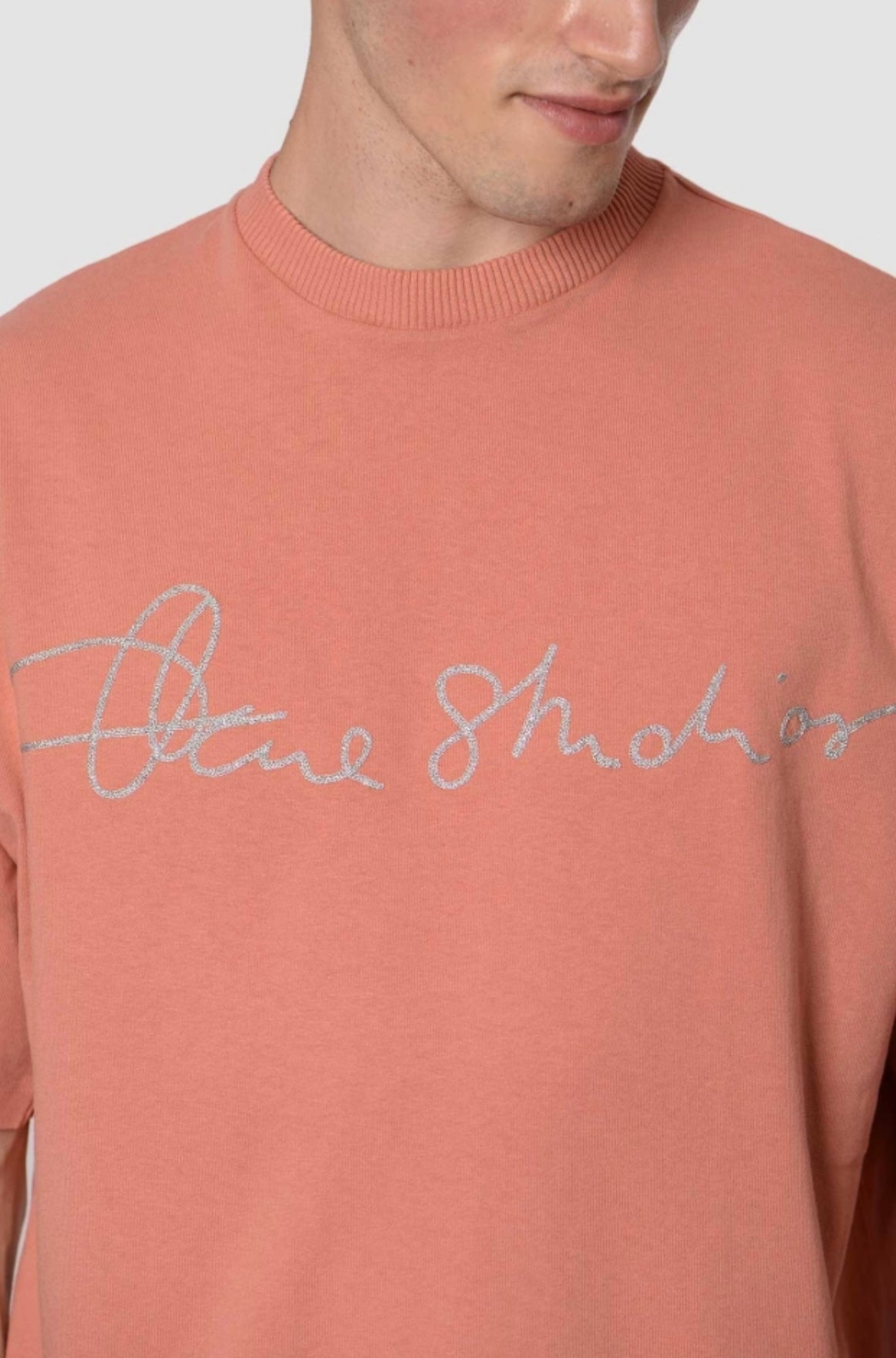 ACNE STUDIOS Silver Logo Pink T-shirt