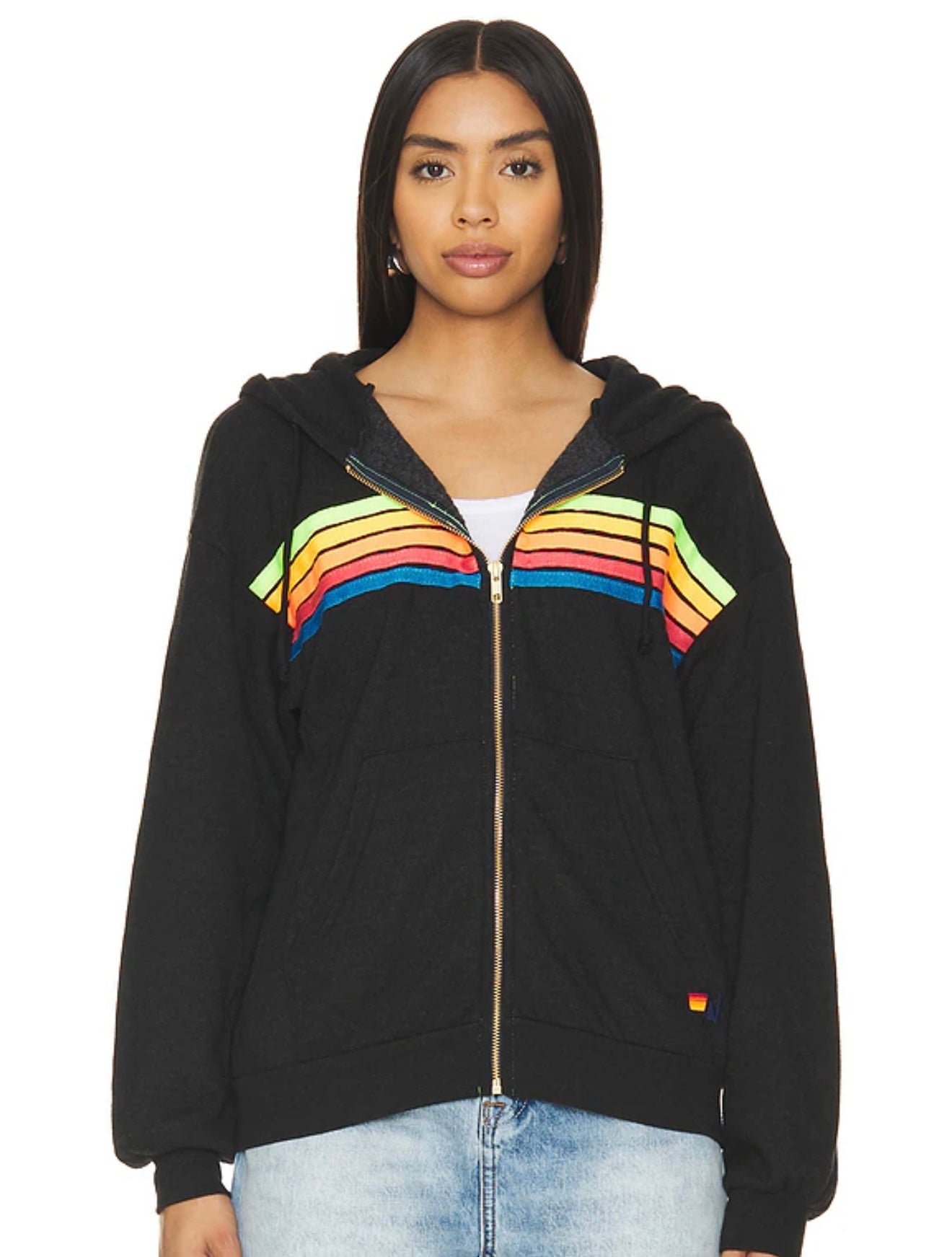 Aviator Nation - 5 Stripe Set in Black & Neon Rainbow