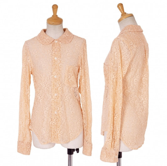 COMMES DES GARÇON- blush pink lace button-up blouse