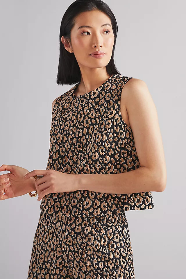 MAEVE by anthro cheetah pants and vest set