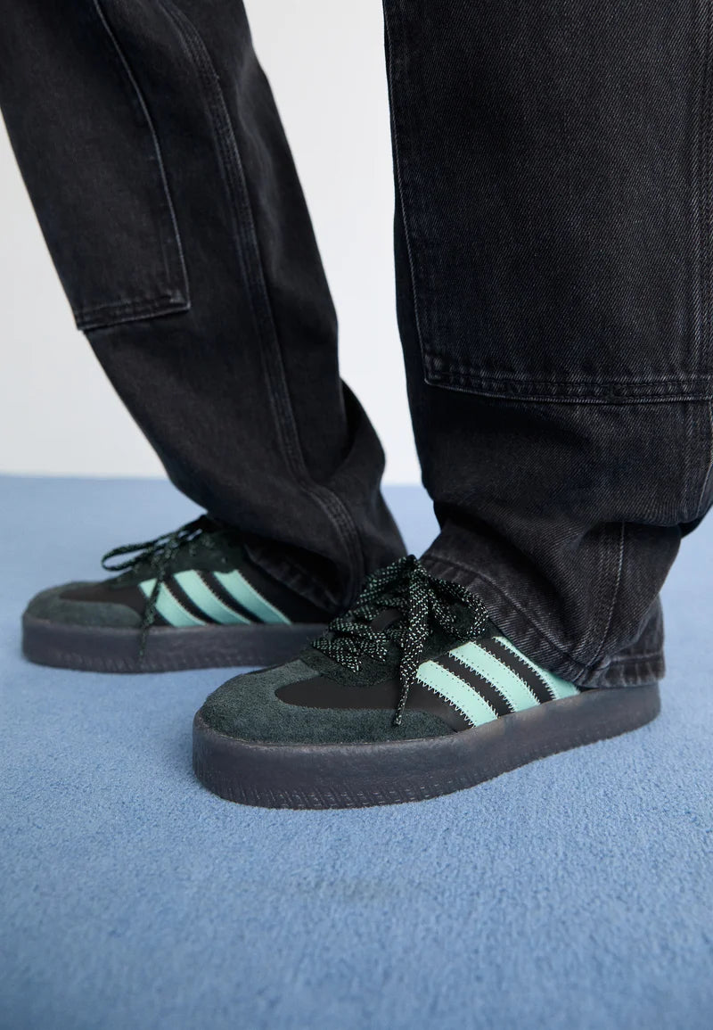 ADIDAS samba "core black/haze green" sneakers