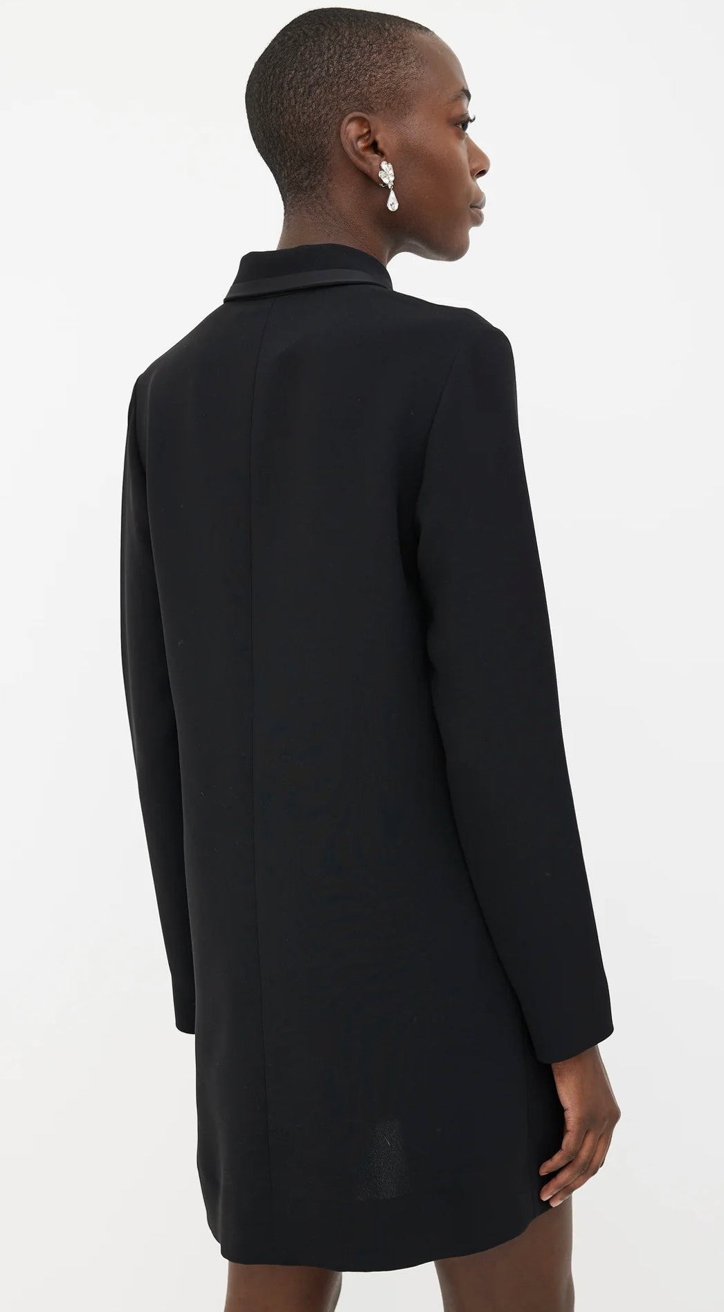 Victoria Beckham - 
Black Embroidered Collared Shift Dress