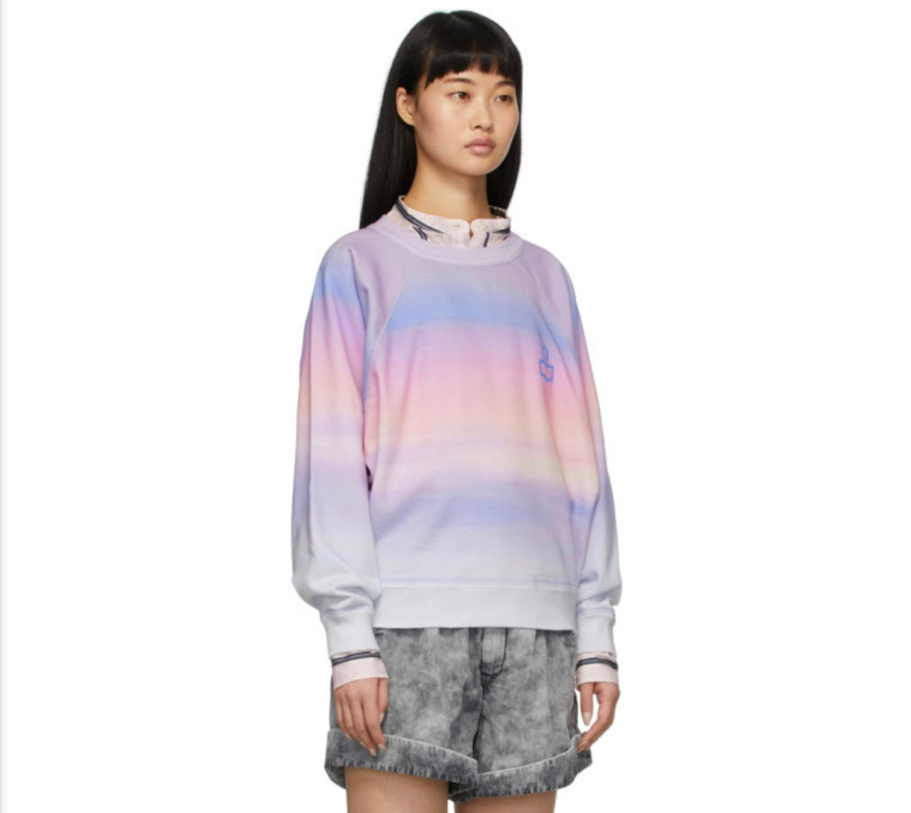 Isabel Marant Etoile Blue and Pink Bradford Sweater