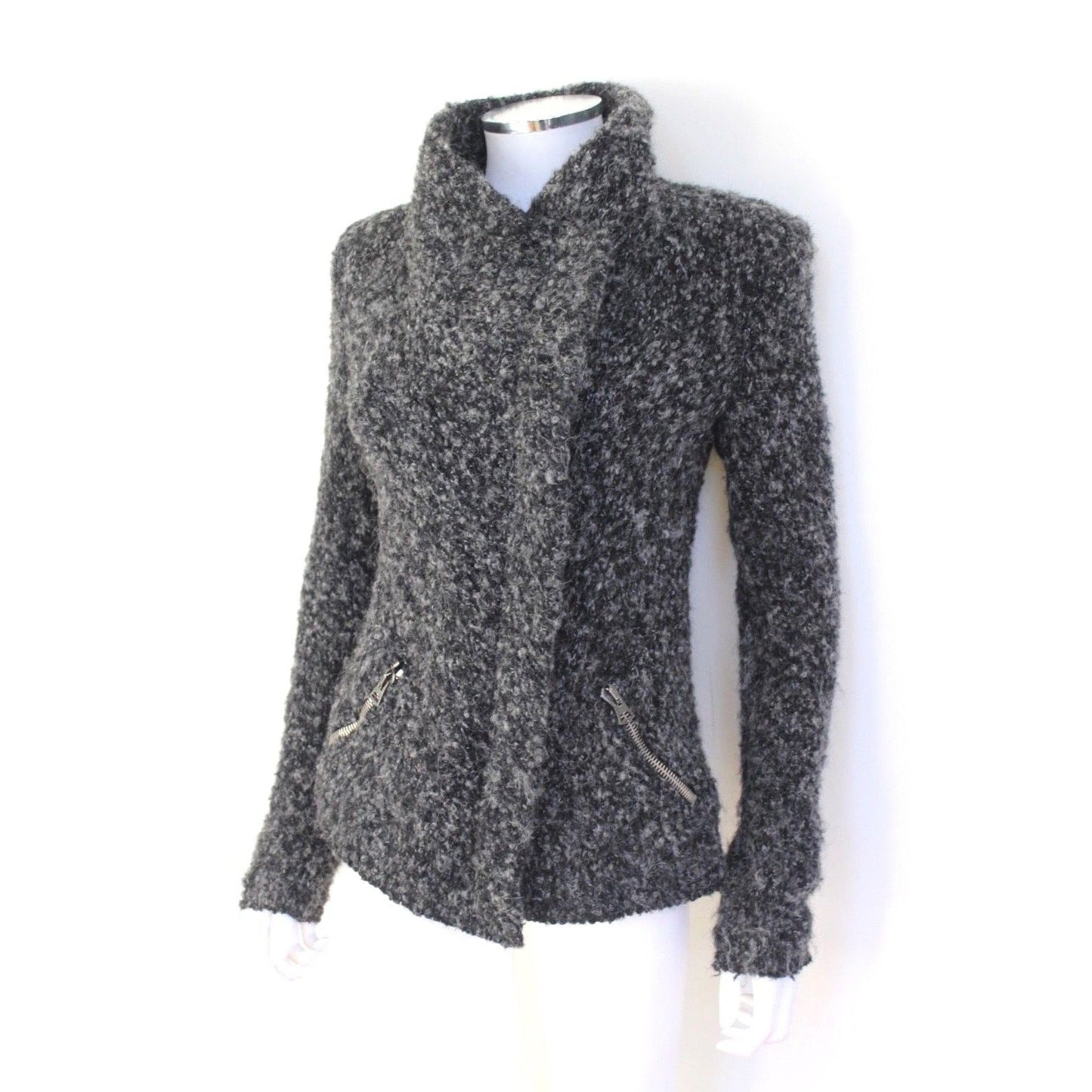 Isabel Marant Bouclé Charcoal Zip Coat