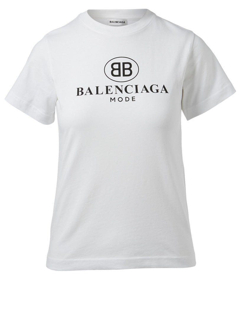 BALENCIAGA white tee with black logo