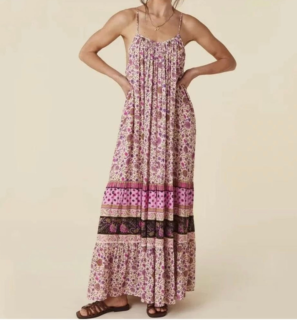 SPELL - Lady Untamed Strappy Maxi Dress in Lavender