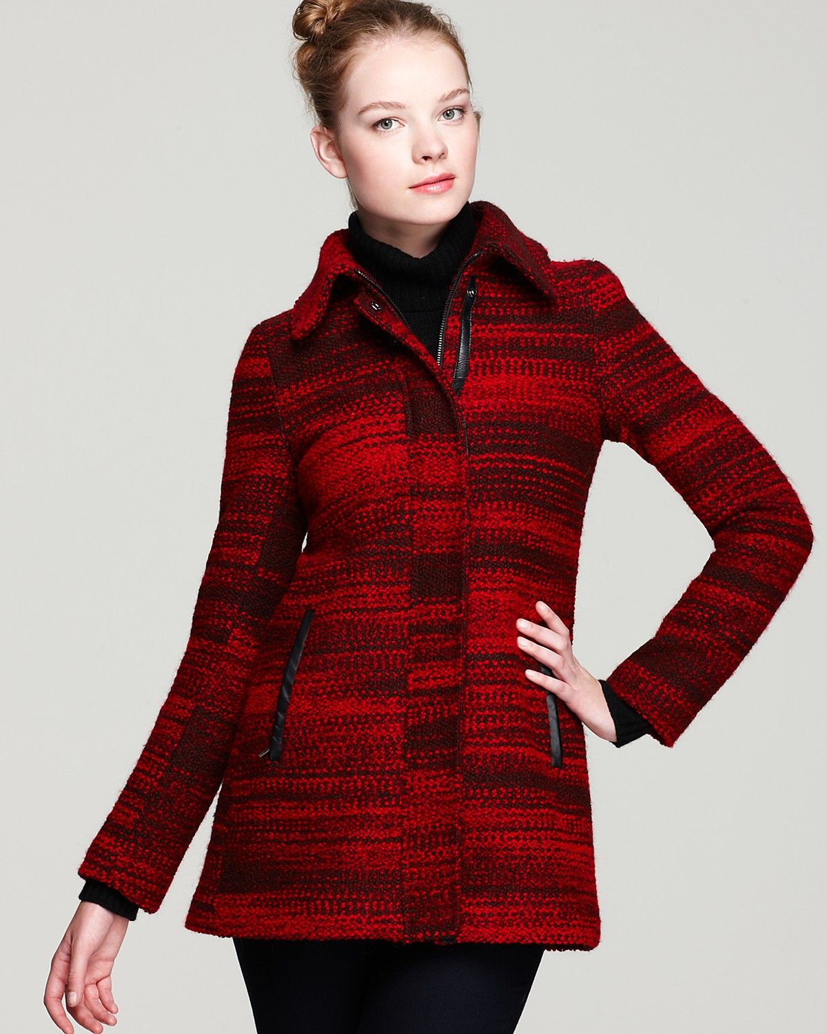 MACKAGE red/black wool zip jacket