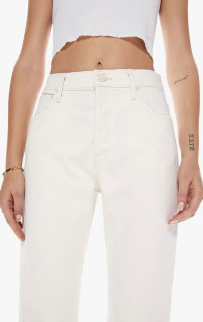 MOTHER DENIM - The Ditcher Crop in Chalk