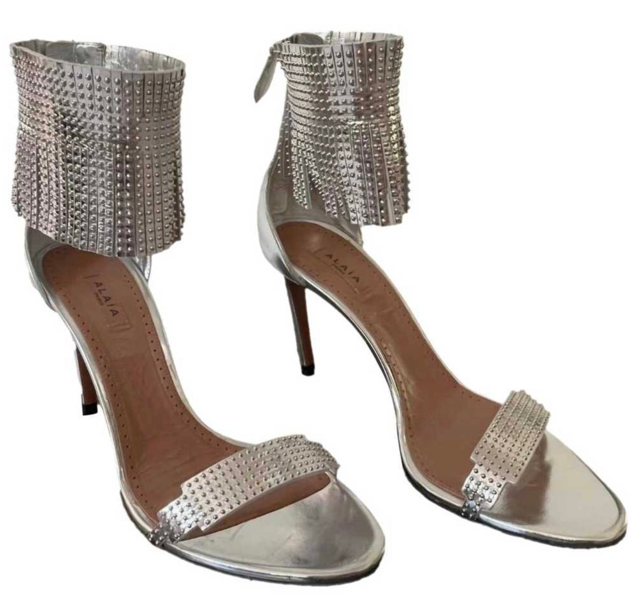 Alaia - Silver Fringe Heels