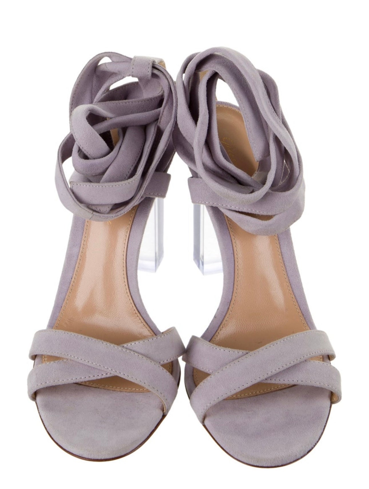 Gianvito Rossi - suede ankle tie sandals with box