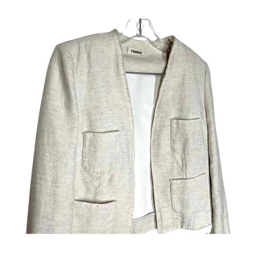 L’AGENCE linen raw edge blazer