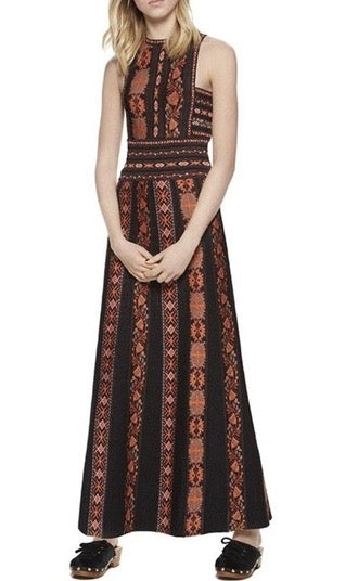 MISSONI black sparkle red printed long dress