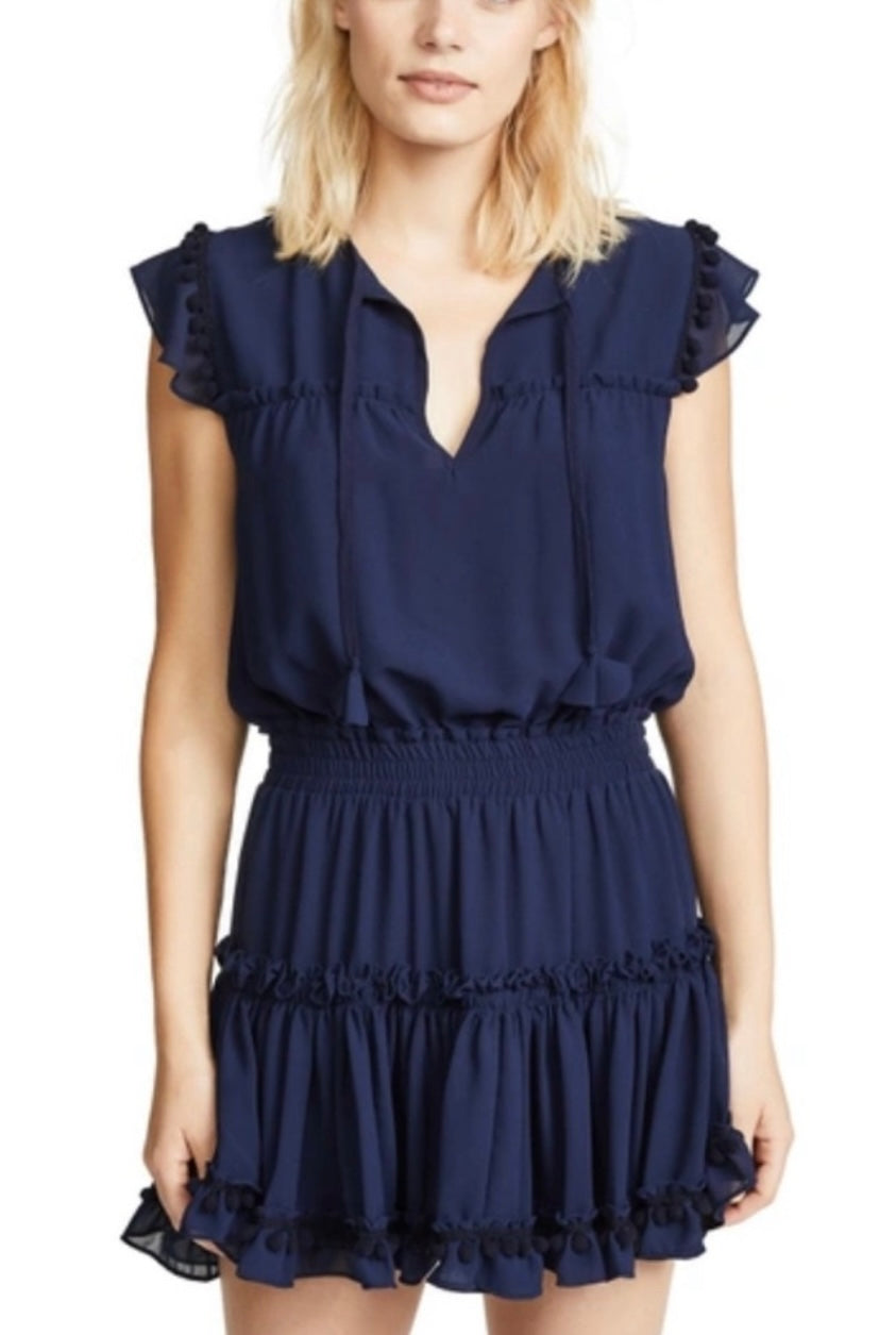 Misa Los Angeles - Navy Tiered Mini Dress