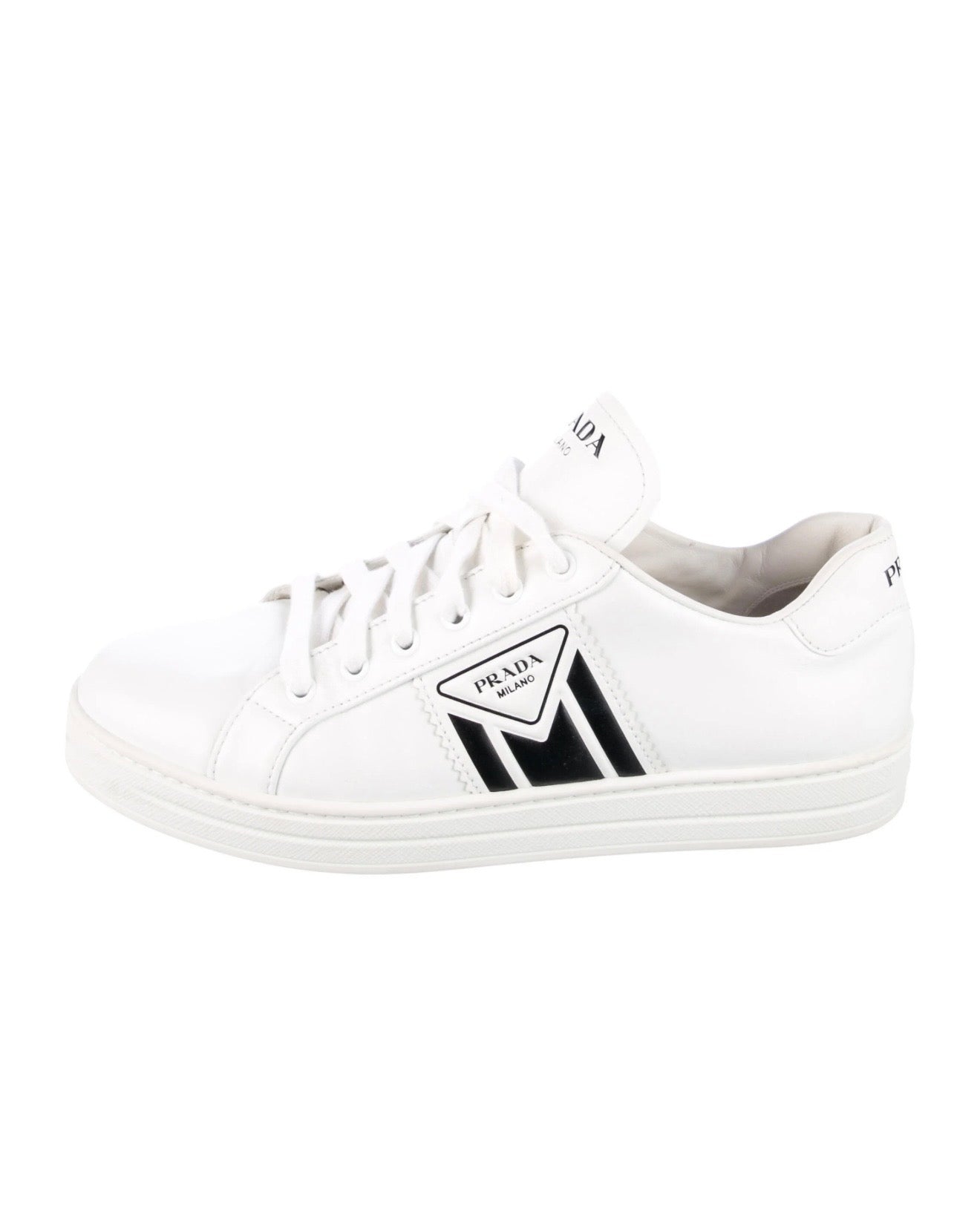 Prada Leather Printed Sneakers