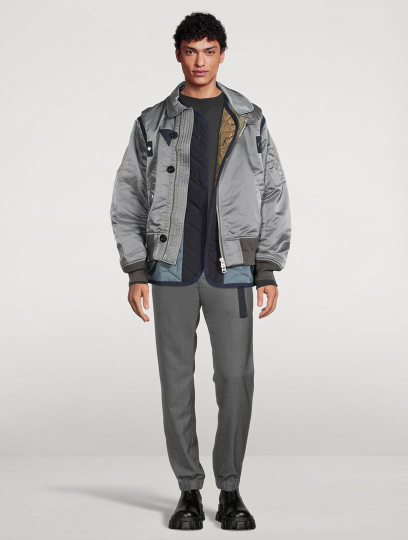 Sacai Grey Belted Trousers