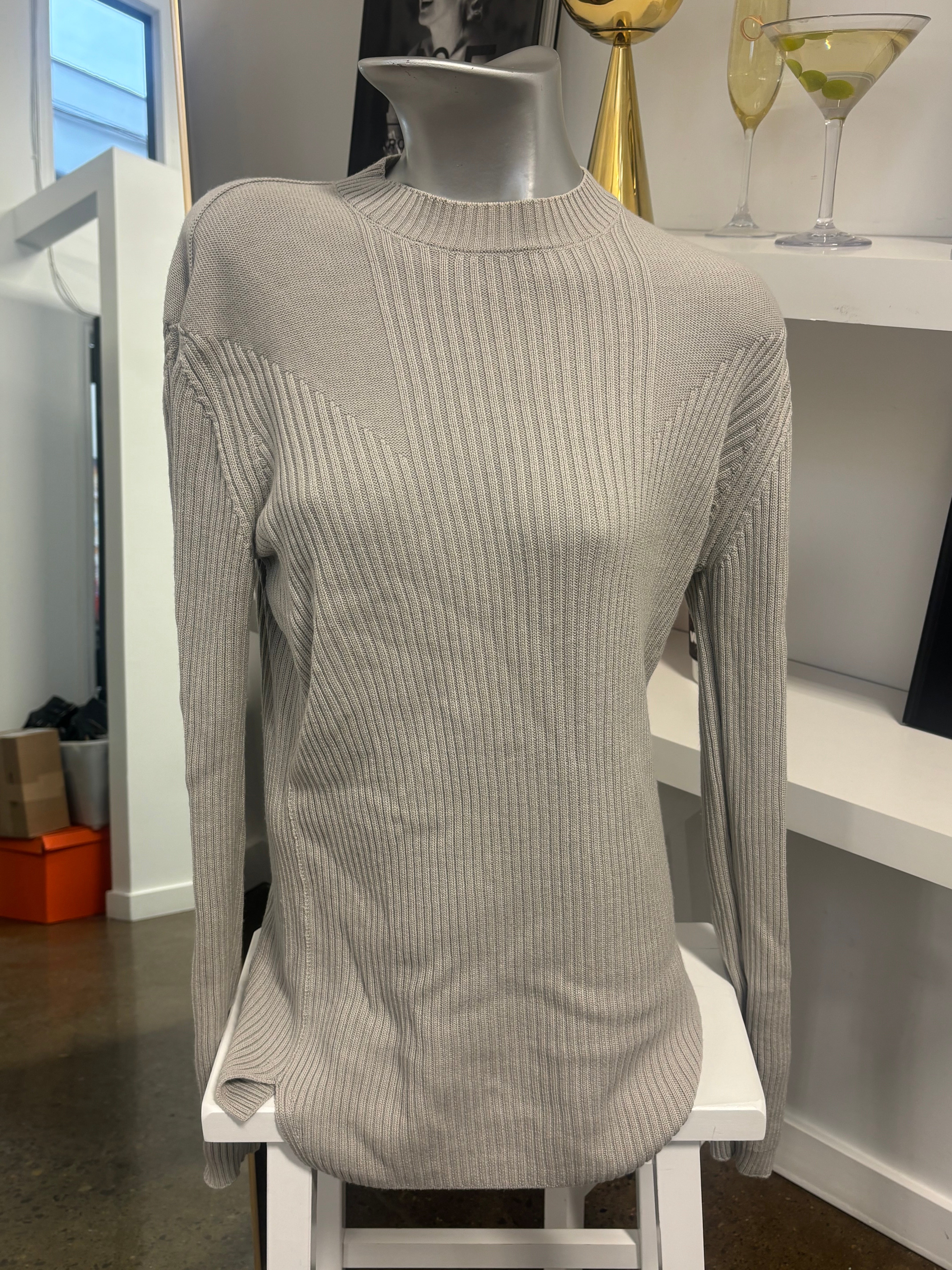 Rick Owens Phlegethon S/S 21 100% Lana Wool Sweater in Oat