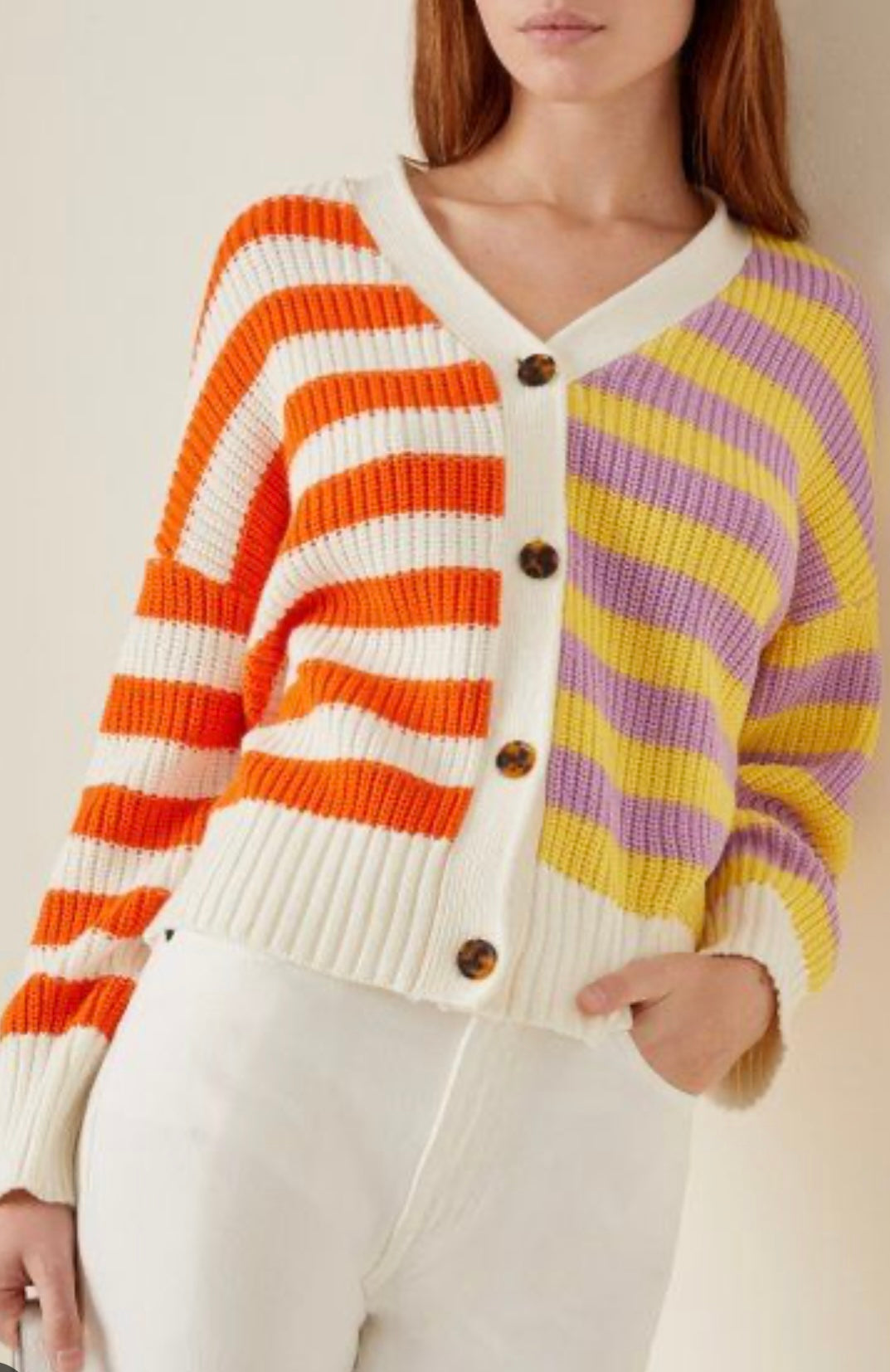 STAUD - Essex Knitted Striped Cardigan