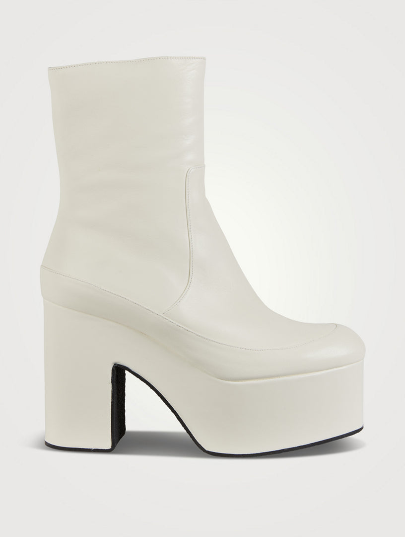 DRIES VAN NOTEN leather platform ankle boots