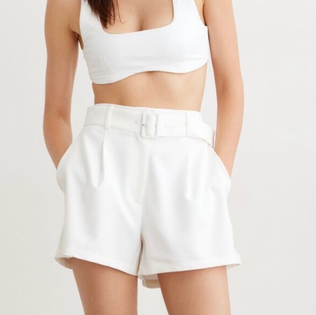 DYNAMITE belted shorts