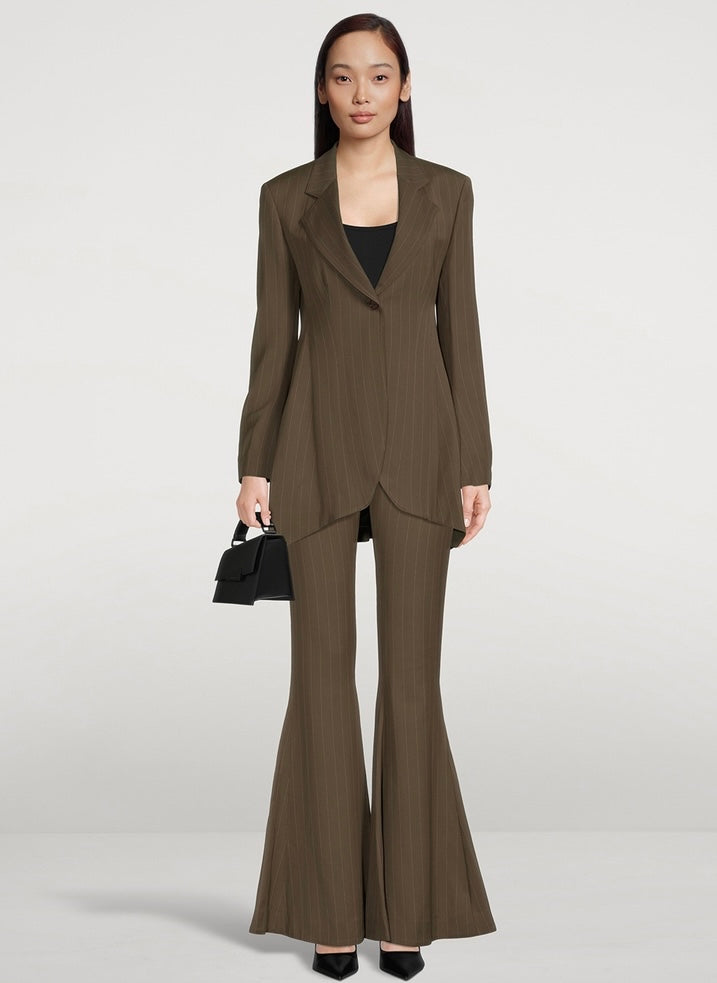 ACNE STUDIOS Flared Trousers In Pinstripe Print