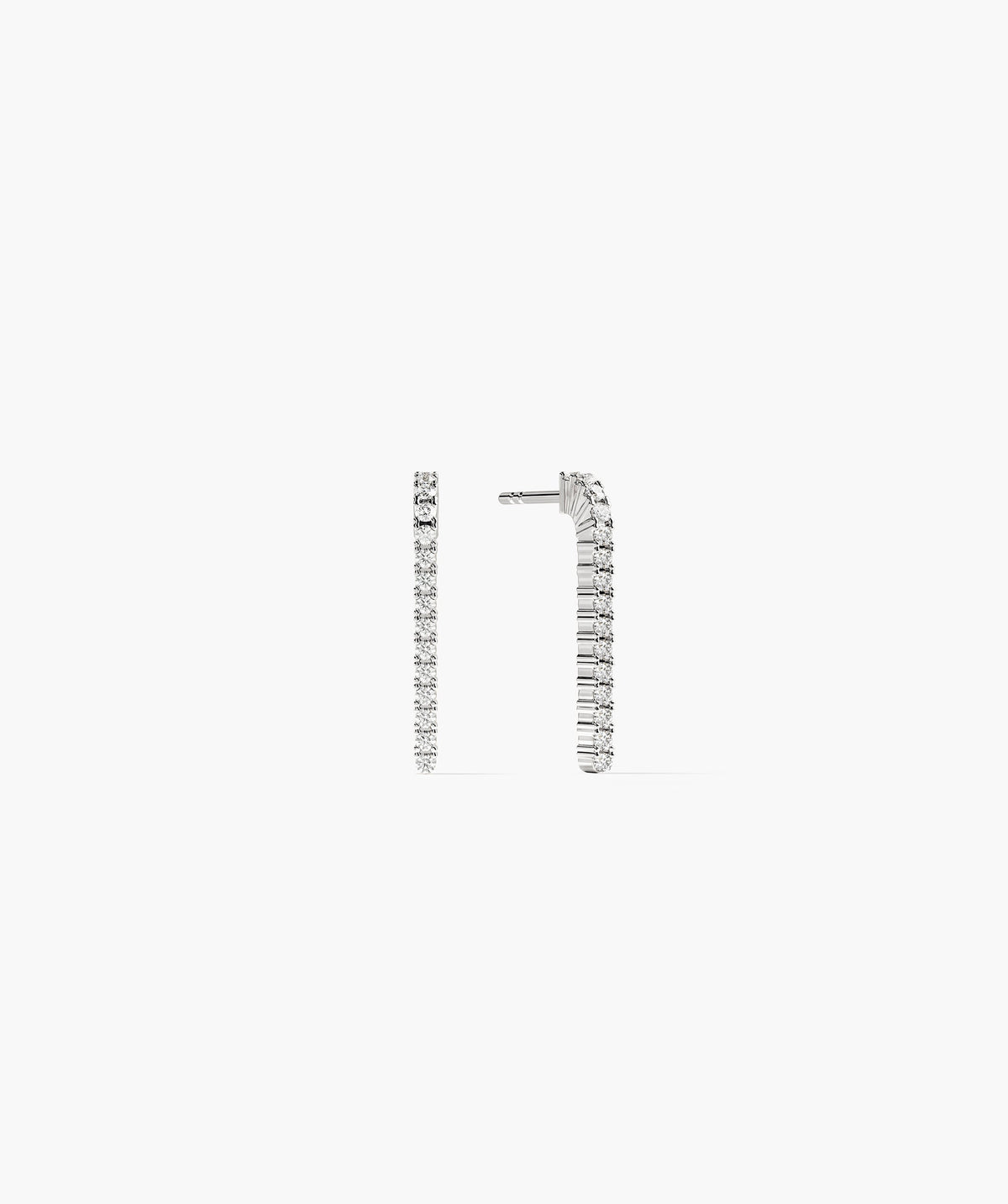 MEJURI drop shot tennis earrings, sterling silver, lab grown sapphire