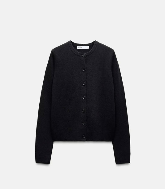Zara - Basic 100% Wool Cardigan