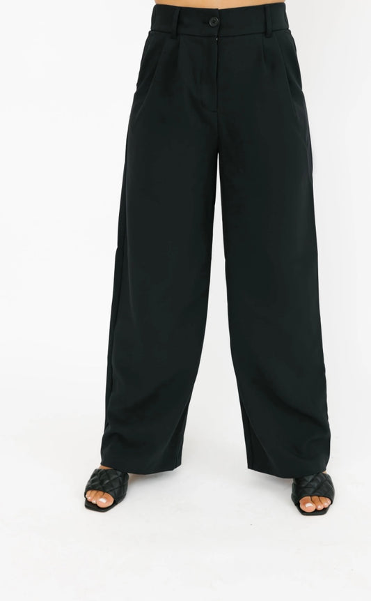 SMASH & TEES - HARPER WIDE LEG PANT II IN MIDNIGHT BLACK