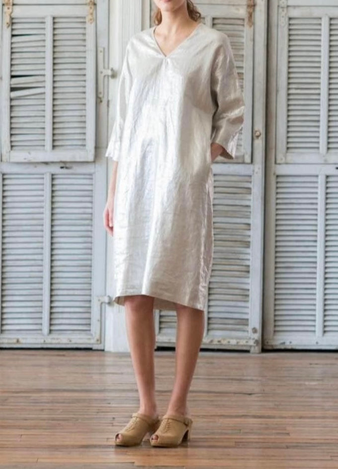 Horses Atelier Metallic Linen Dress