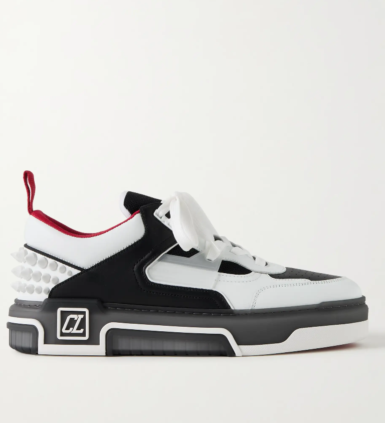 Christian Louboutin Astroloubi Spiked Leather and Mesh Sneakers