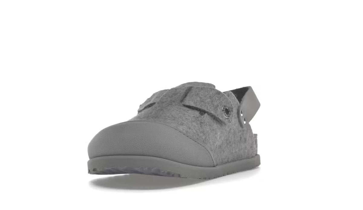Dior x Birkenstock Grey Felt Slingback Clogs