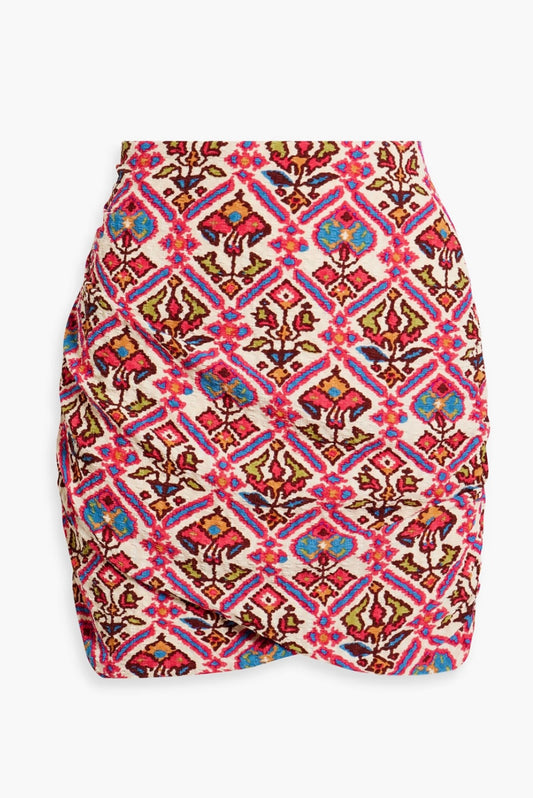 BA&SH
Valo wrap-effect printed seersucker mini skirt