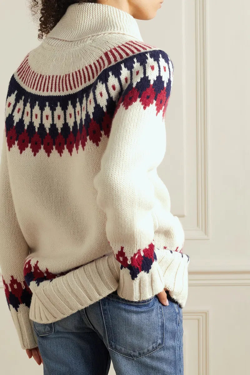 RE/DONE 50s zip cardigan multi sweater in ivory
