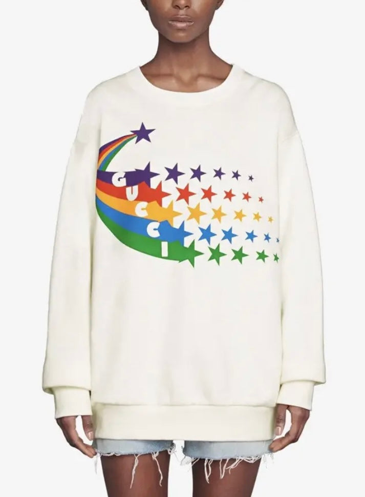 GUCCI
Graphic-print cotton-jersey sweatshirt