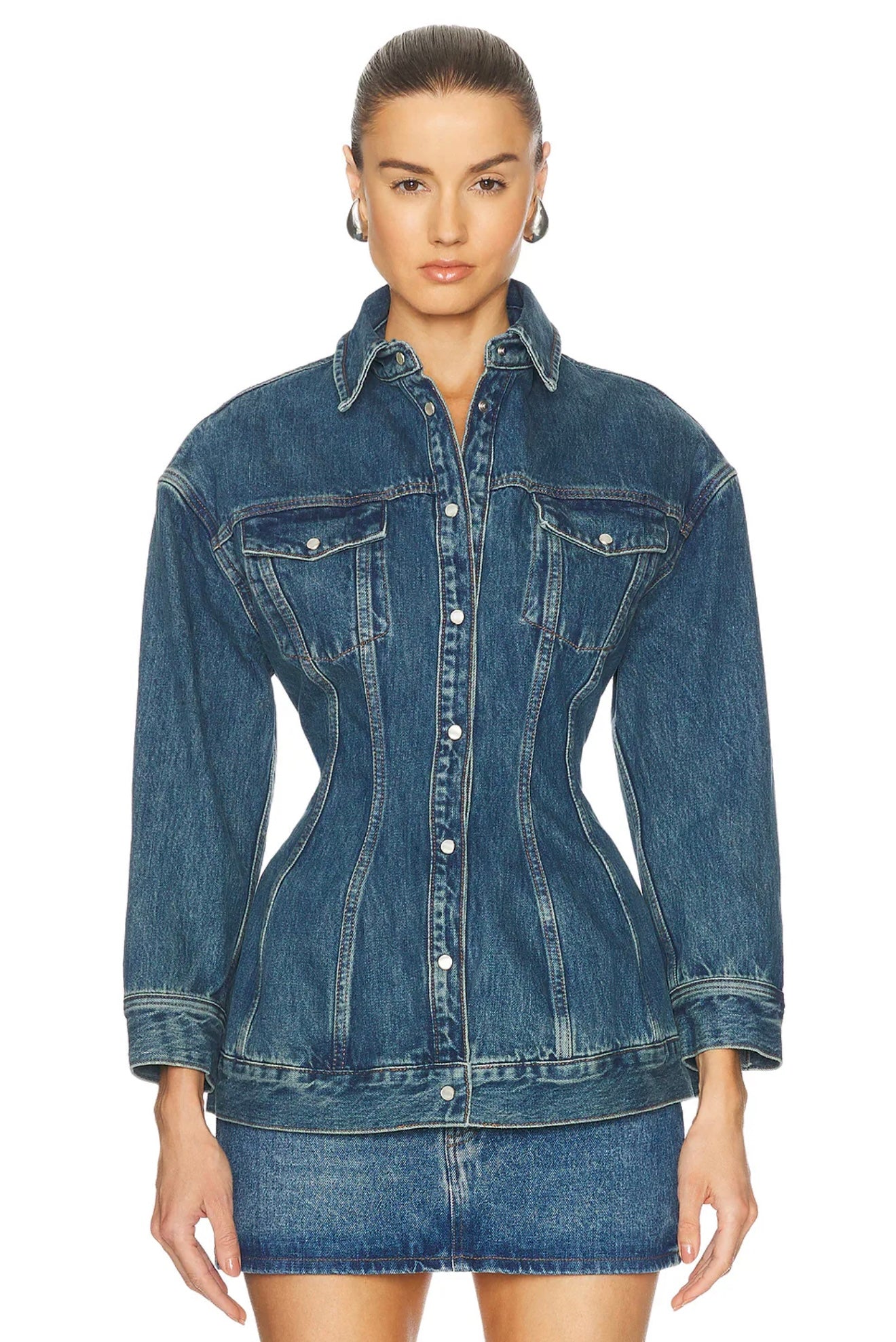 WARDROBE.NYC Blue Contour Denim Jacket