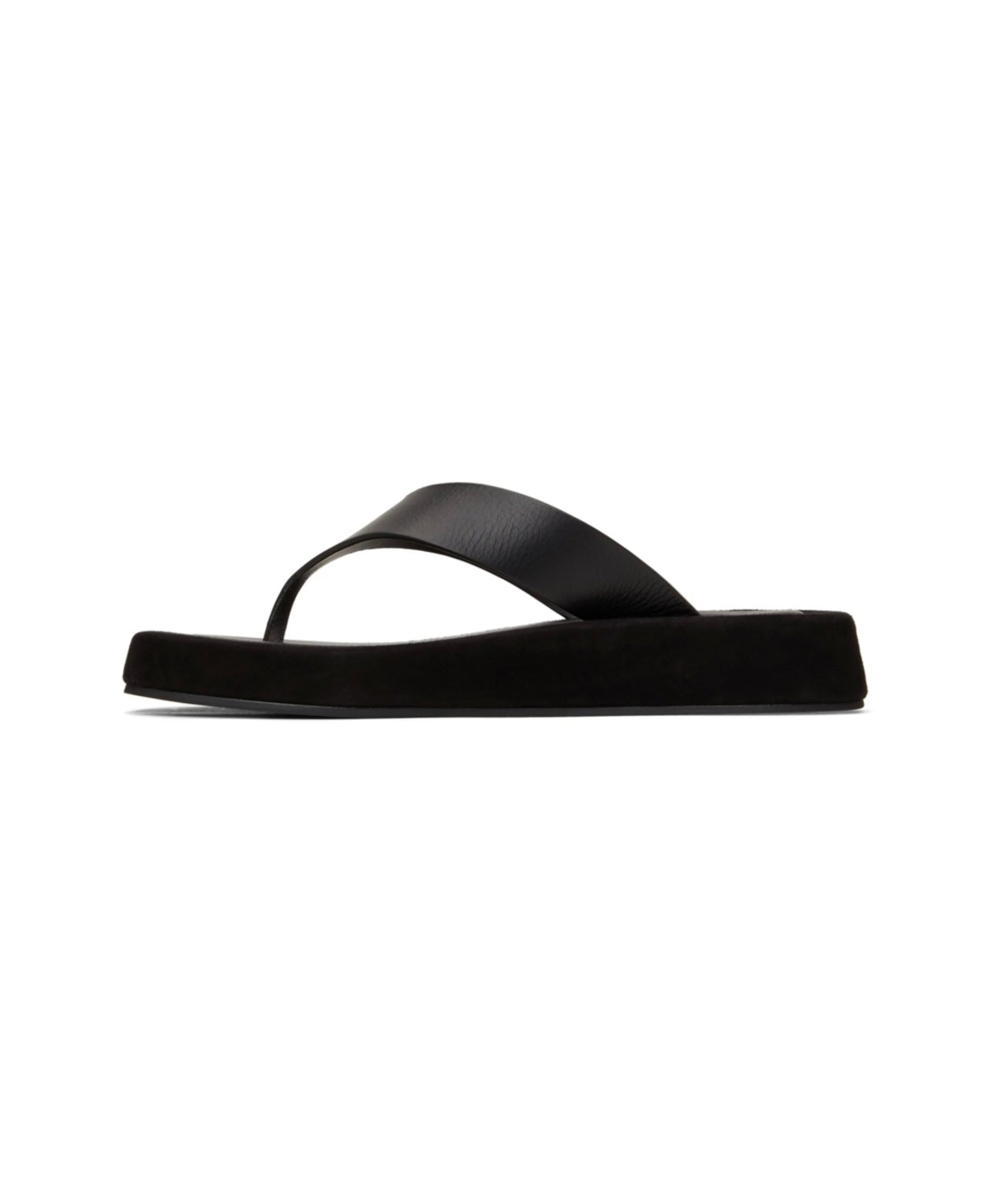 THE ROW
Ginza leather and suede platform flip flops